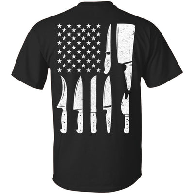 Chef Knife Patriotic American Flag Kitchen-T-Shirt & Hoodie-Classic T-Shirt-Black