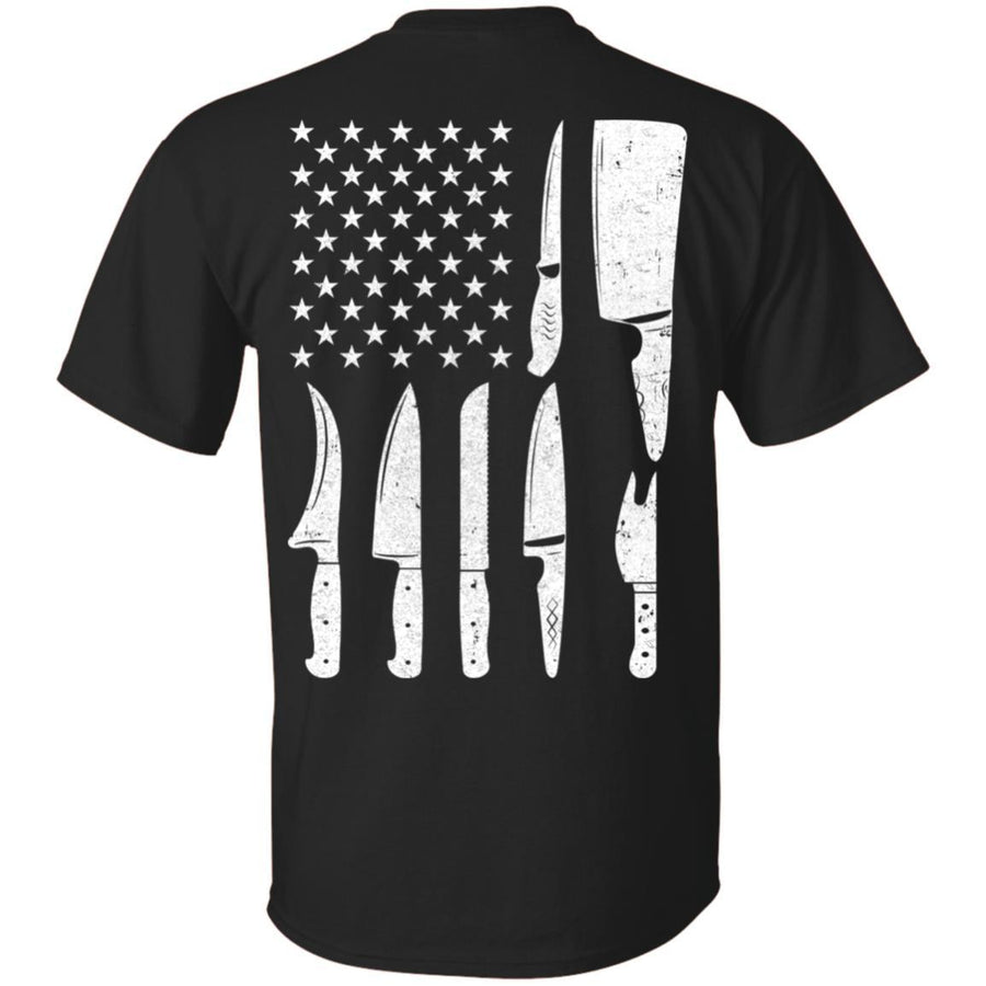 Chef Knife Patriotic American Flag Kitchen-T-Shirt & Hoodie-Classic T-Shirt-Black
