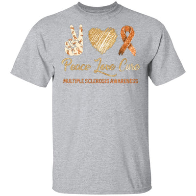 Peace Love Cure Multiple Sclerosis-T-Shirt & Hoodie-Classic T-Shirt-Sport Grey