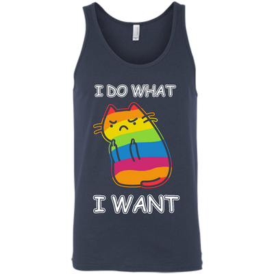 Rainbow Cat I Do What I Want-T-Shirt & Hoodie-Unisex Tank-Navy