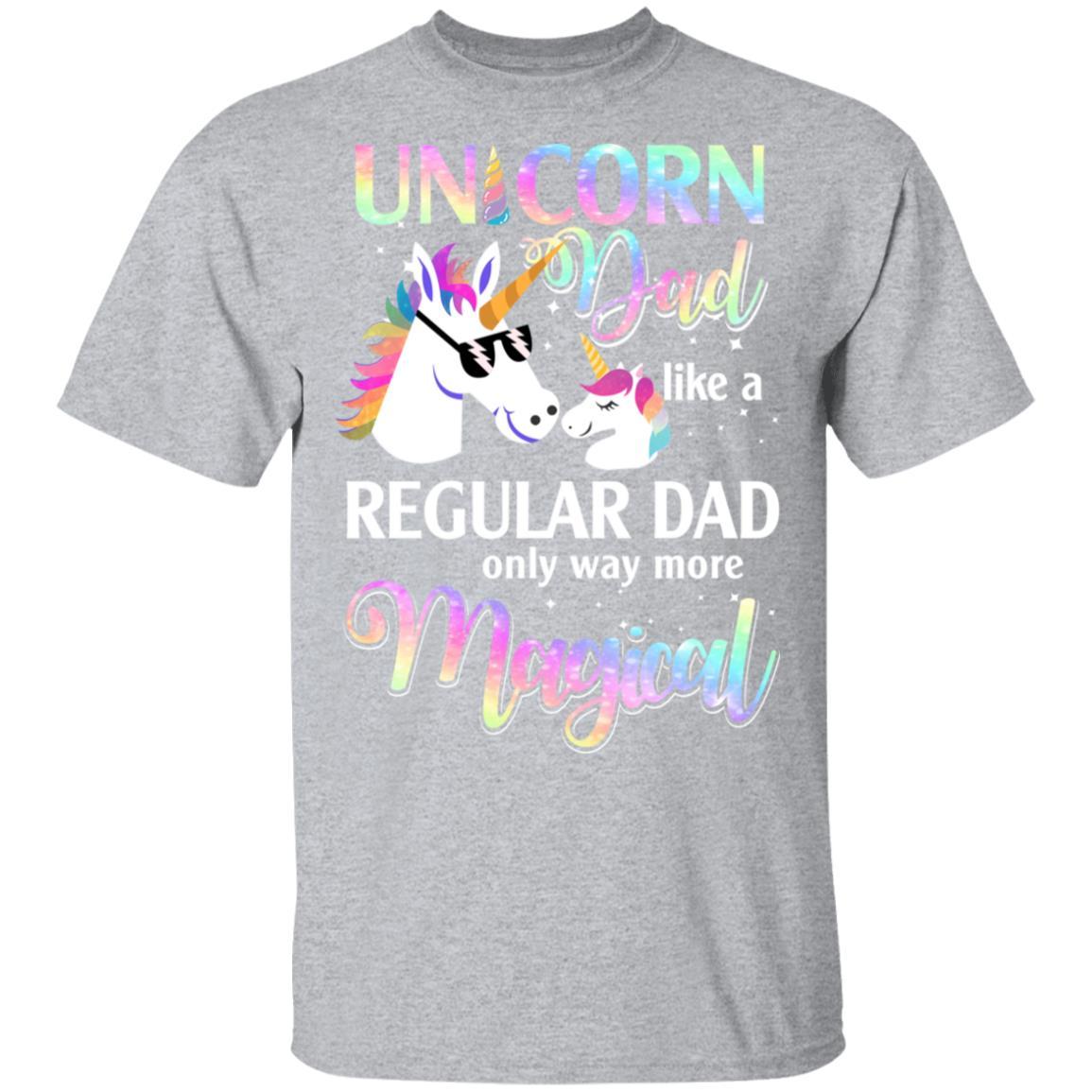 Dadacorn Unicorn Dad Like A Regular Dad Fathers Day-T-Shirt & Hoodie-Classic T-Shirt-Sport Grey