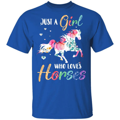 Just A Girl Who Loves Horses Cute Horse Lover-T-Shirt & Hoodie-Classic T-Shirt-Royal