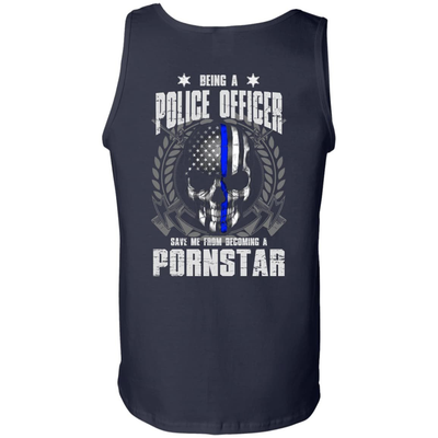 BEING A POLICE OFFICER-T-Shirt & Hoodie-Unisex Tank-Navy