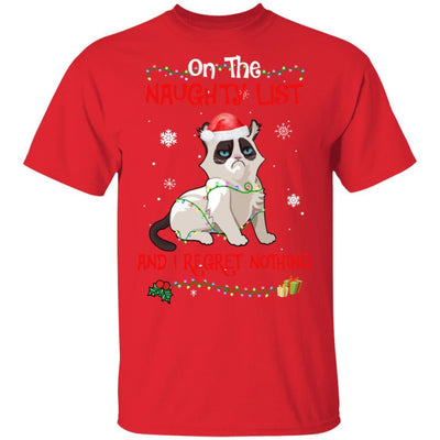 On The Naughty List I Regret Nothing Cat Christmas Gift-T-Shirt & Sweatshirt-Classic T-Shirt-Red