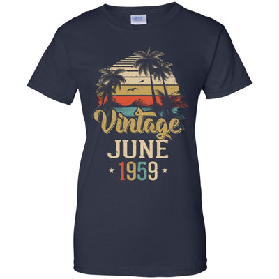 Retro Classic Vintage June 1959 62th Birthday Gift-T-Shirt & Hoodie-Women's T-Shirt-Navy