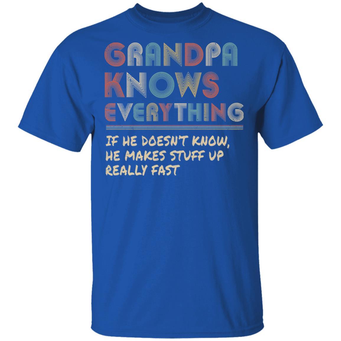 Grandpa Know Everything Vintage Grandpa Father's Day Gift-T-Shirt & Hoodie-Classic T-Shirt-Royal