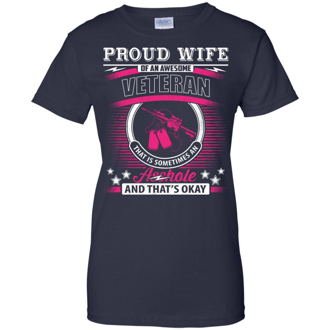 Proud Wife Of An Awesome Veteran-T-Shirt & Hoodie-Women's T-Shirt-Navy