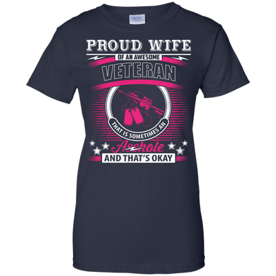 Proud Wife Of An Awesome Veteran-T-Shirt & Hoodie-Women's T-Shirt-Navy