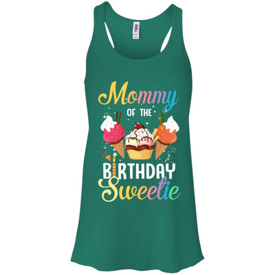 Funny Ice Cream Cones Mommy Of The Birthday Sweetie-T-Shirt & Tank Top-Women's Flowy Racerback Tank-Kelly Green