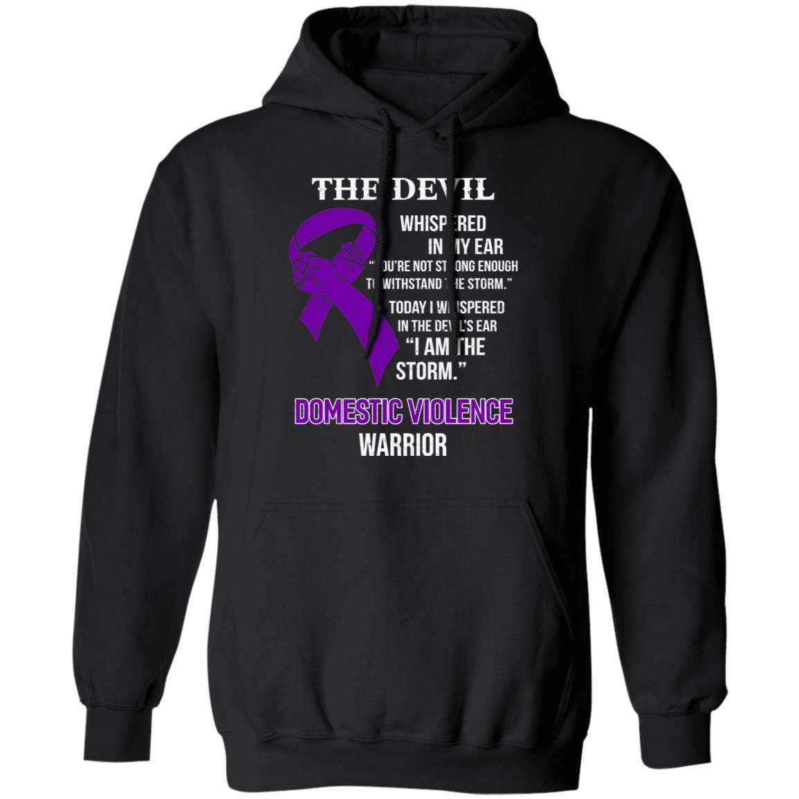 I Am The Storm Support Domestic Violence Awareness-T-Shirt & Hoodie-Pullover Hoodie-Black