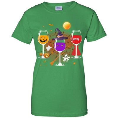 Wine Glass Of Witchcraft Funny Halloween-T-Shirt & Tank Top-Women's T-Shirt-Irish Green