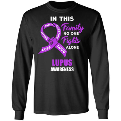 In This School No One Fights Lupus Awareness Alone-T-Shirt & Hoodie-Long Sleeve T-Shirt-Black