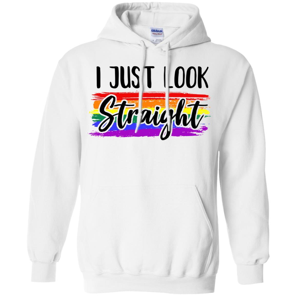 I Just Look Straight LGBT Pride Month-T-Shirt & Hoodie-Pullover Hoodie-White