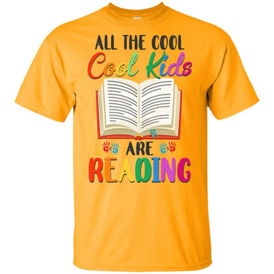 All The Cool Kids Are Reading Book Lover Gifts Youth-Youth Shirt-Youth T-Shirt-Gold
