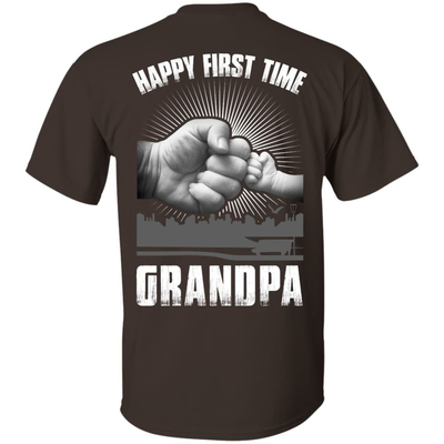 HAPPY FIRST TIME Grandpa-T-Shirt & Hoodie-Classic T-Shirt-Dark Chocolate