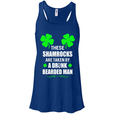 These Shamrocks Are Taken By A Drunk Bearded St Patrick Day-T-Shirt & Tank Top-Women's Flowy Racerback Tank-True Royal