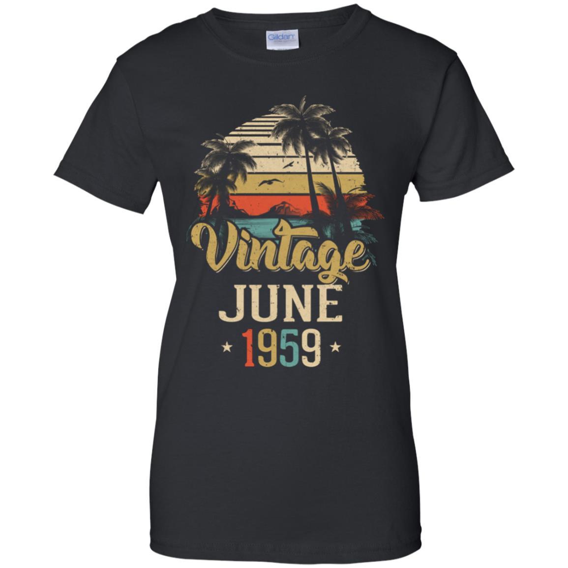Retro Classic Vintage June 1959 62th Birthday Gift-T-Shirt & Hoodie-Women's T-Shirt-Black
