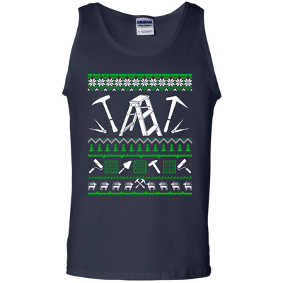 Roofer Christmas Sweater-T-Shirt & Hoodie-Unisex Tank-Navy