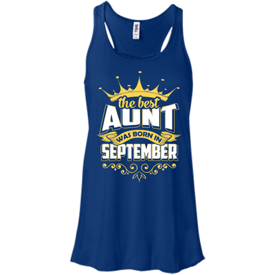 The Best Aunt Was Born In September-T-Shirt & Hoodie-Women's Flowy Racerback Tank-True Royal