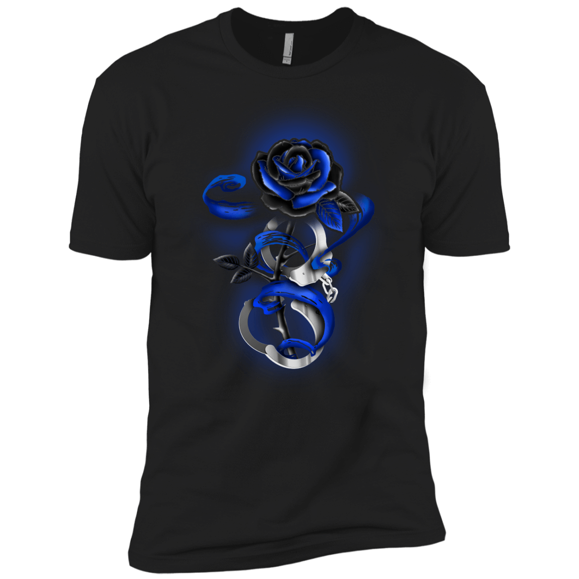 Rose tattoo Police Thin Blue Line-T-Shirt & Hoodie-Premium T-Shirt-Black