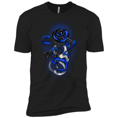 Rose tattoo Police Thin Blue Line-T-Shirt & Hoodie-Premium T-Shirt-Black