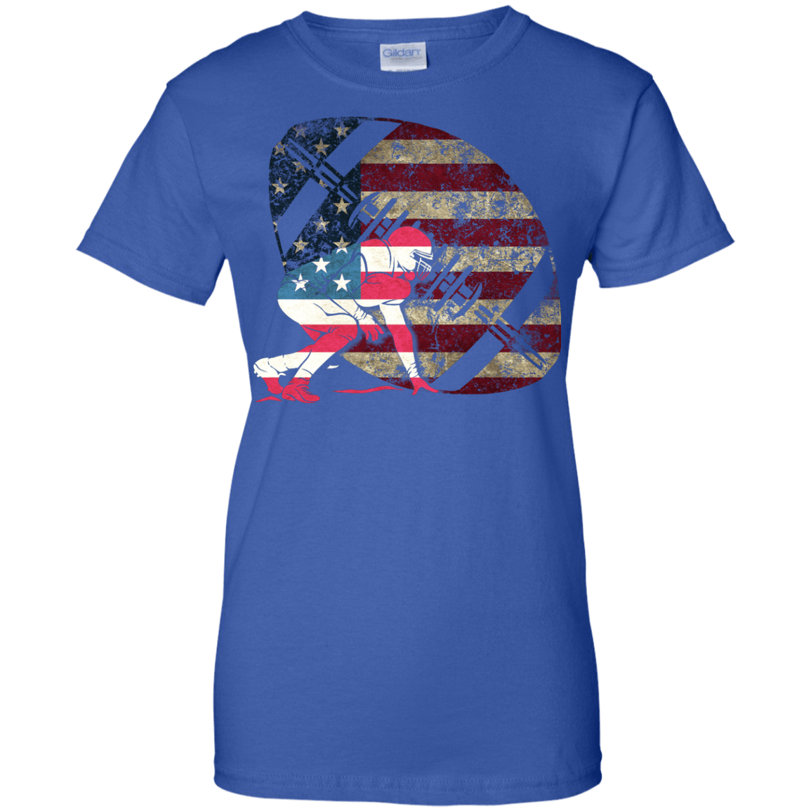 Tackle Football America Flag-T-Shirt & Hoodie-Women's T-Shirt-Royal