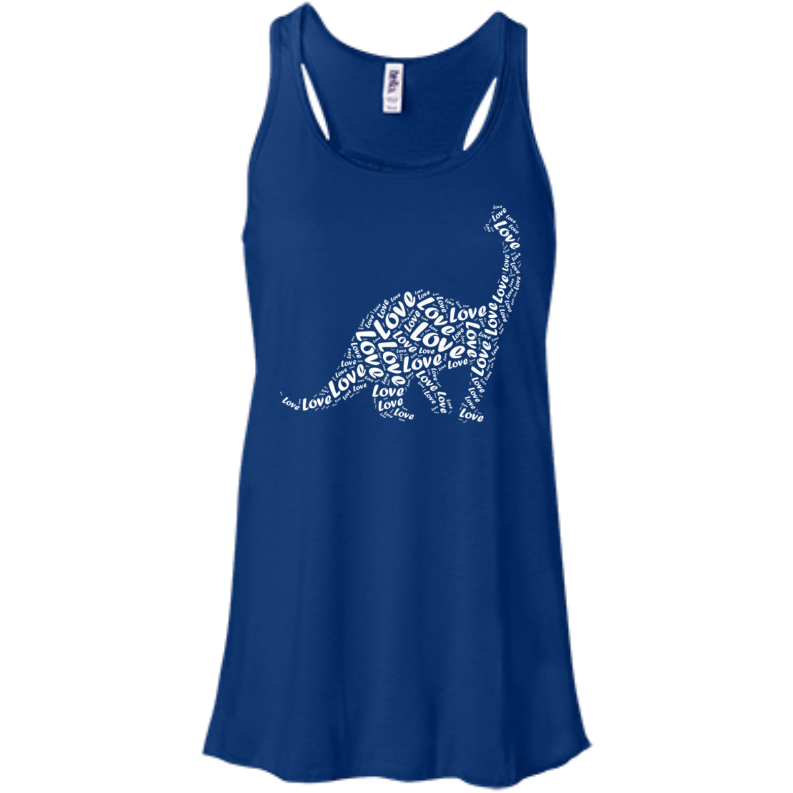 I Love Dinosaur-T-Shirt & Hoodie-Women's Flowy Racerback Tank-True Royal