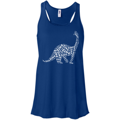 I Love Dinosaur-T-Shirt & Hoodie-Women's Flowy Racerback Tank-True Royal