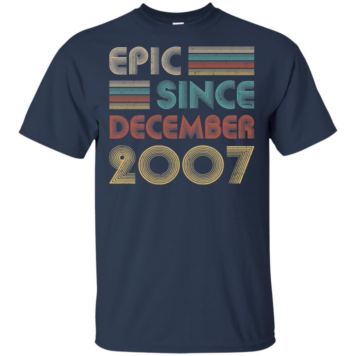 Epic Since December 2007 14th Birthday Gift 14 Yrs Old-T-Shirt & Hoodie-Classic T-Shirt-Navy