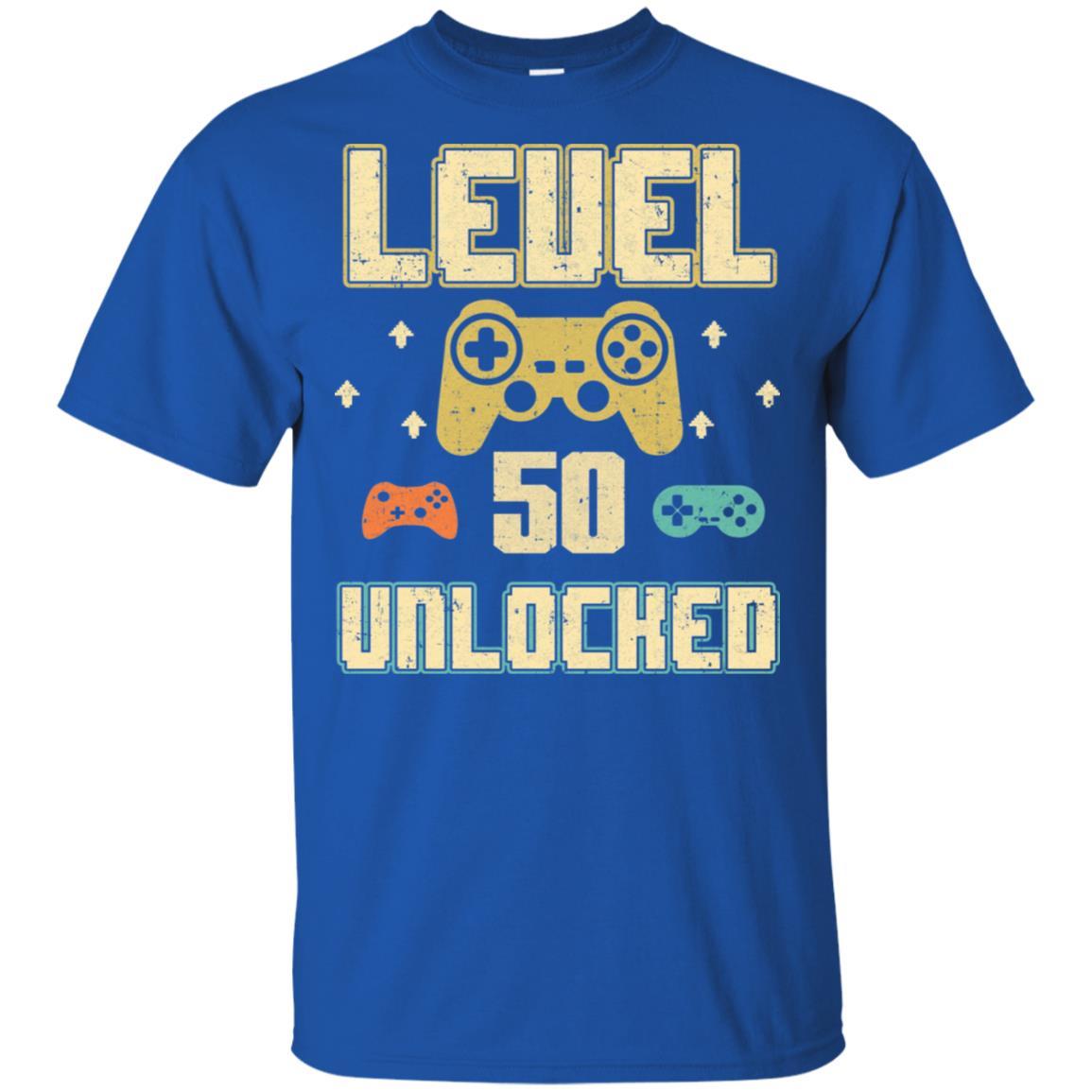 Level 50 Unlocked Video Gamer 50th Birthday Gift-T-Shirt & Hoodie-Classic T-Shirt-Royal