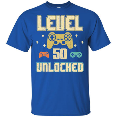 Level 50 Unlocked Video Gamer 50th Birthday Gift-T-Shirt & Hoodie-Classic T-Shirt-Royal