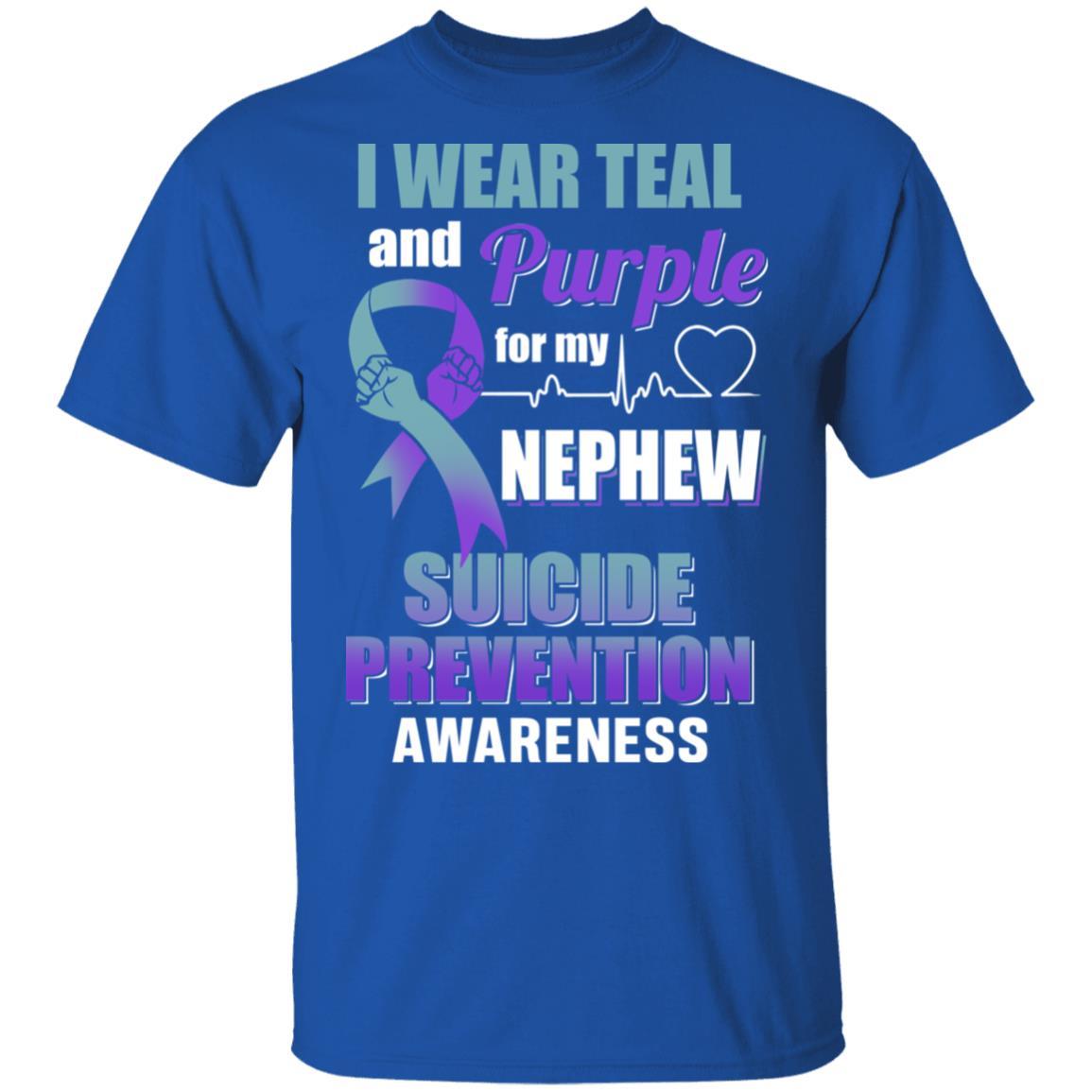 I Wear Teal And Purple For My Nephew Suicide Prevention-T-Shirt & Hoodie-Classic T-Shirt-Royal