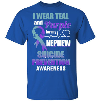 I Wear Teal And Purple For My Nephew Suicide Prevention-T-Shirt & Hoodie-Classic T-Shirt-Royal