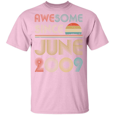 Awesome Since June 2009 Vintage 12th Birthday Gifts Youth-Youth Shirt-Youth T-Shirt-Light Pink