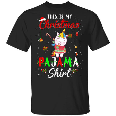This Is My Christmas Pajama Unicorn Christmas Gifts-T-Shirt & Sweatshirt-Classic T-Shirt-Black