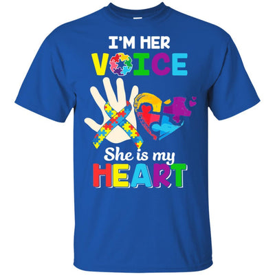 I'm Her Voice She Is My Heart Dad Mom Autism Awareness-T-Shirt & Hoodie-Classic T-Shirt-Royal