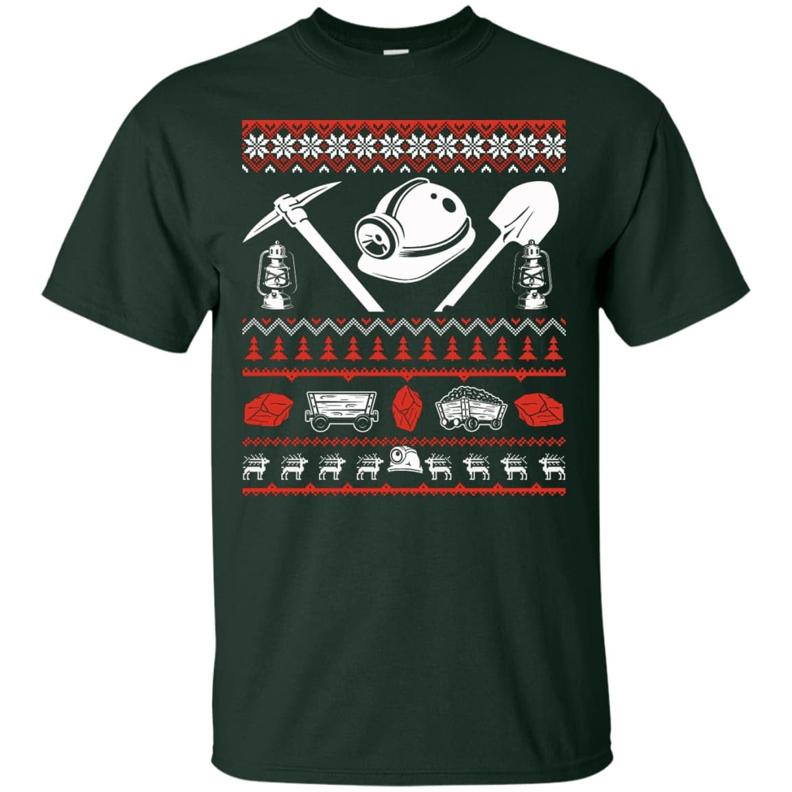Coal Miner Christmas Sweater-T-Shirt & Hoodie-Classic T-Shirt-Forest Green