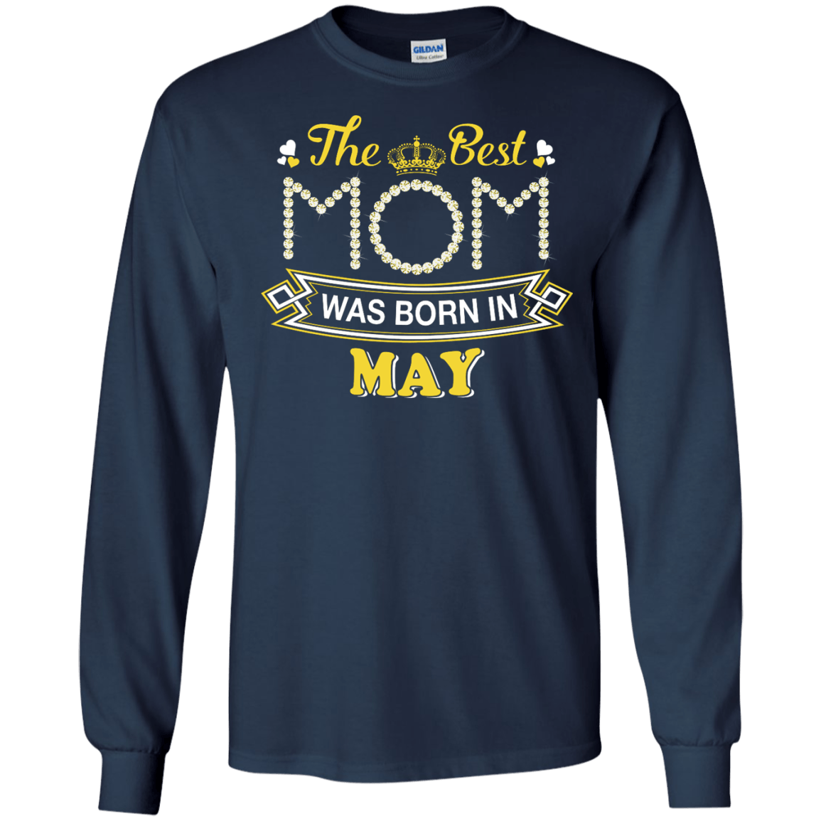 The Best Mom Was Born In May-T-Shirt & Hoodie-Long Sleeve T-Shirt-Navy