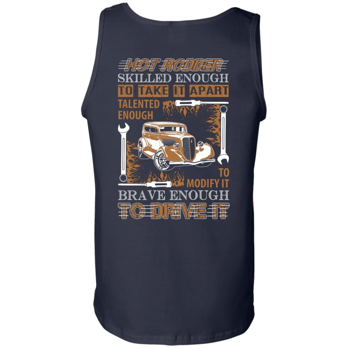 Hot Rodder Skulled Enough To Take It Apart-T-Shirt & Hoodie-Unisex Tank-Navy