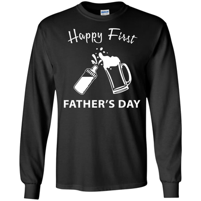 Happy First Father's Day-T-Shirt & Hoodie-Long Sleeve T-Shirt-Black