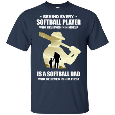 Behind Every Softball Player Is A Dad That Believes-T-Shirt & Hoodie-Classic T-Shirt-Navy
