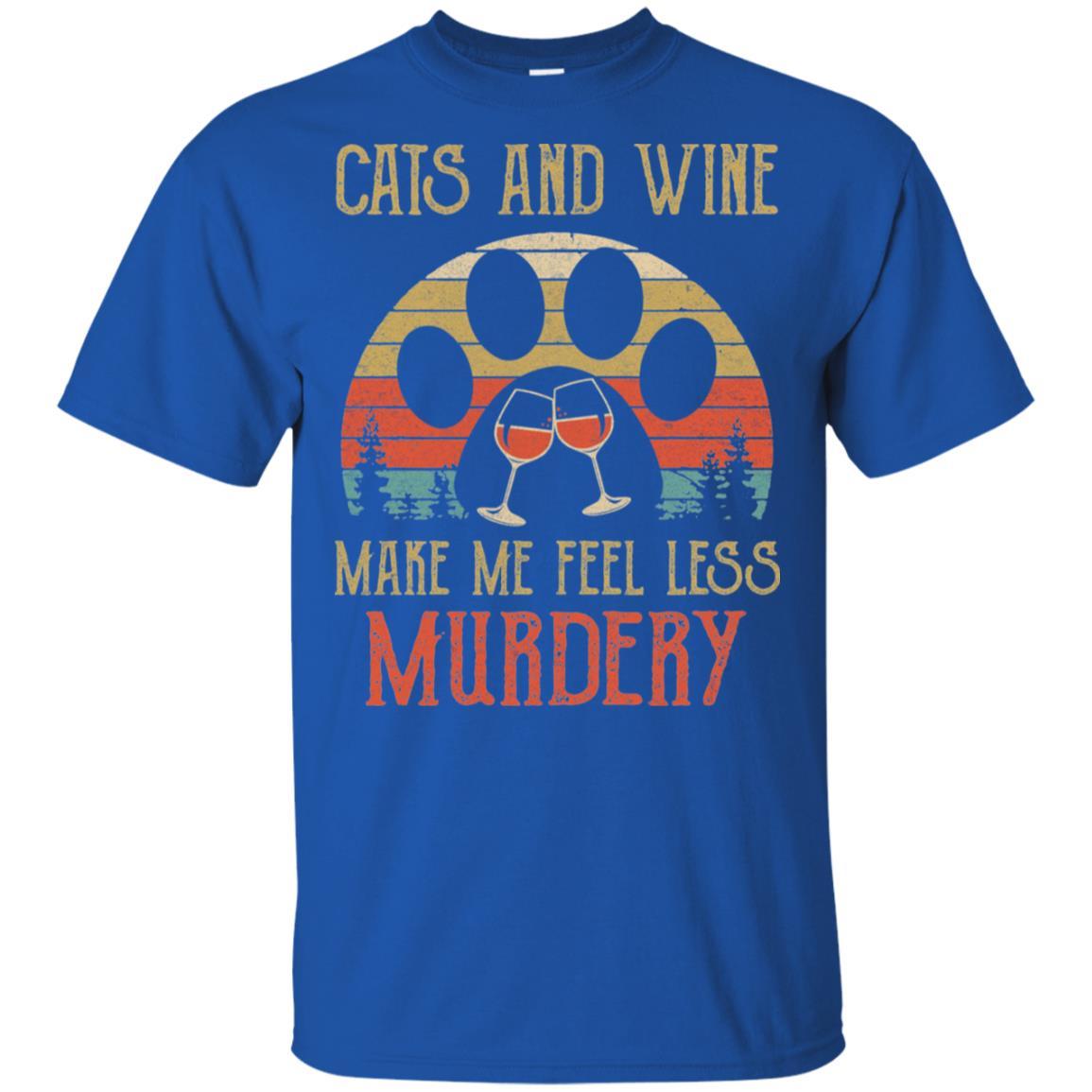 Cats and Wine Make Me Feel Less Murdery-T-Shirt & Hoodie-Classic T-Shirt-Royal