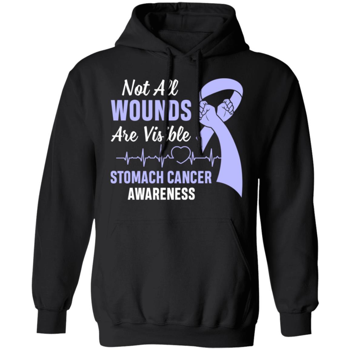 Stomach Cancer Awareness Not All Wounds Are Visible-T-Shirt & Hoodie-Pullover Hoodie-Black