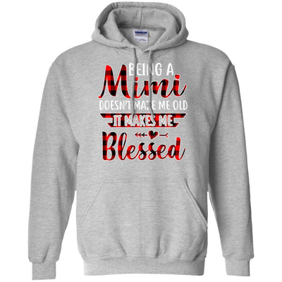 Red Plaid Funny Being A Mimi Doesn't Make Me Old-T-Shirt & Hoodie-Pullover Hoodie-Sport Grey