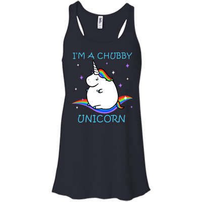 I'm A Chubby Unicorn-T-Shirt & Hoodie-Women's Flowy Racerback Tank-Midnight