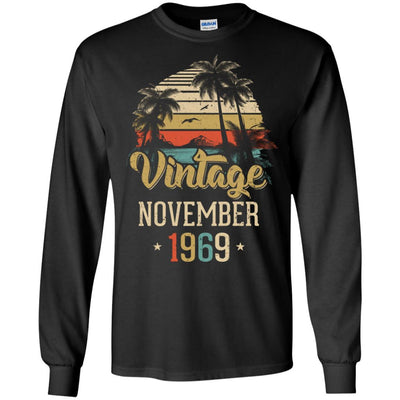 Retro Classic Vintage November 1969 52th Birthday Gift-T-Shirt & Hoodie-Long Sleeve T-Shirt-Black