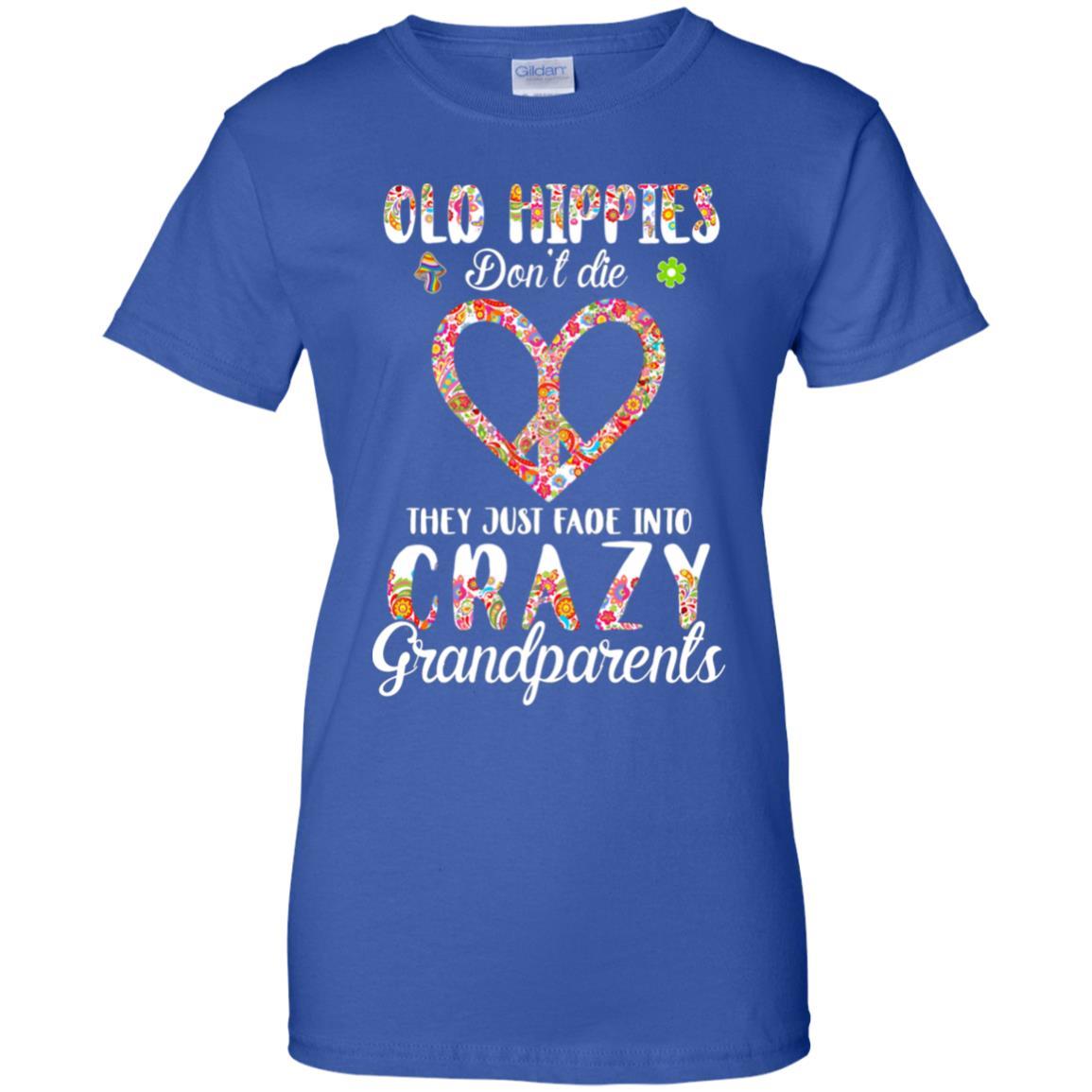 Old Hippies Don't Die They Fade Into Grandparents-T-Shirt & Hoodie-Women's T-Shirt-Royal