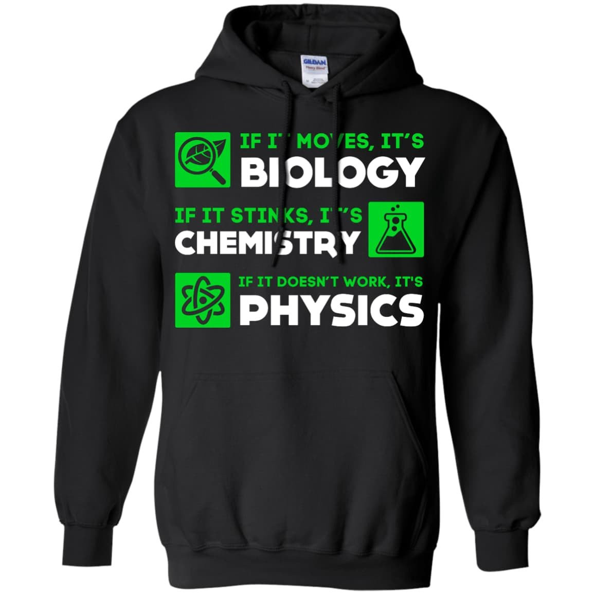 Biology Chemistry Physics Science Teacher-T-Shirt & Hoodie-Pullover Hoodie-Black