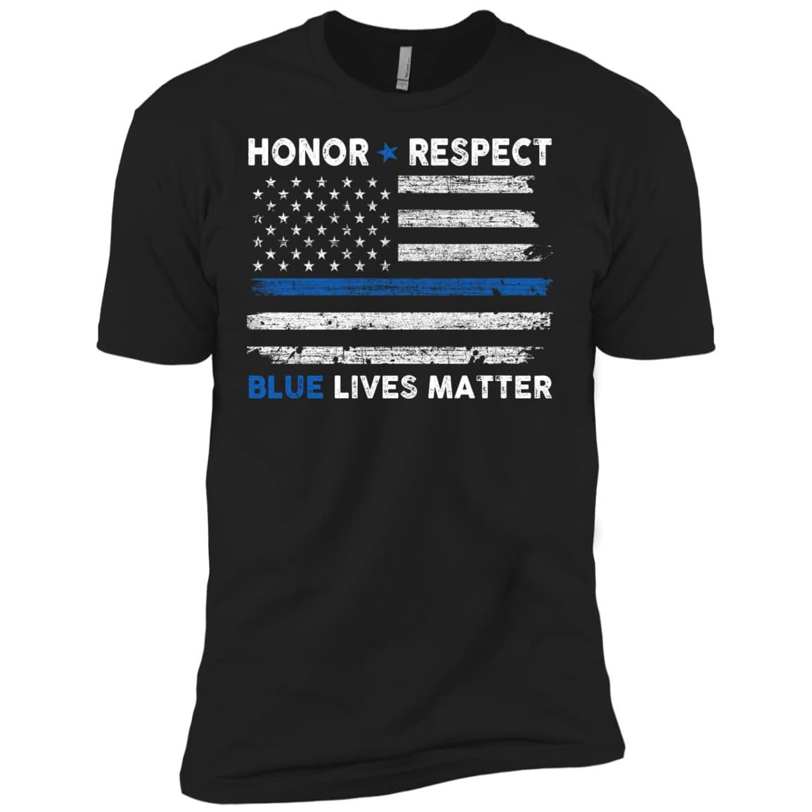 Honor and Respect Blue lives matter-T-Shirt & Hoodie-Premium T-Shirt-Black