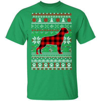 Rottweiler Red Plaid Ugly Christmas Sweater Gifts-T-Shirt & Sweatshirt-Classic T-Shirt-Irish Green